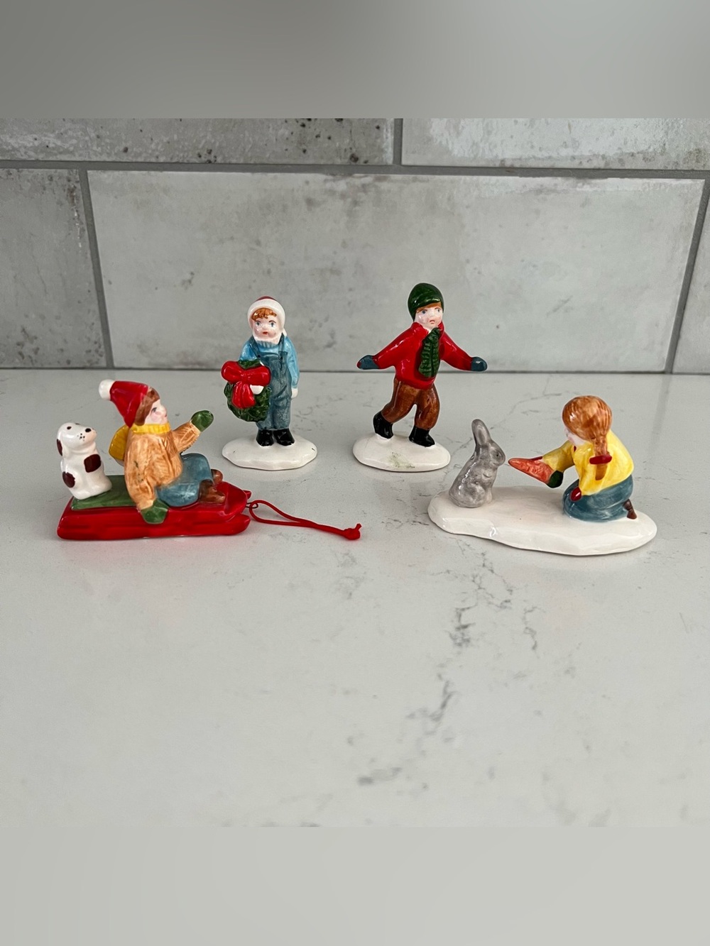 DEPARTMENT 56 Vintage Original Snow Village Christmas Children Set of 4 #5107